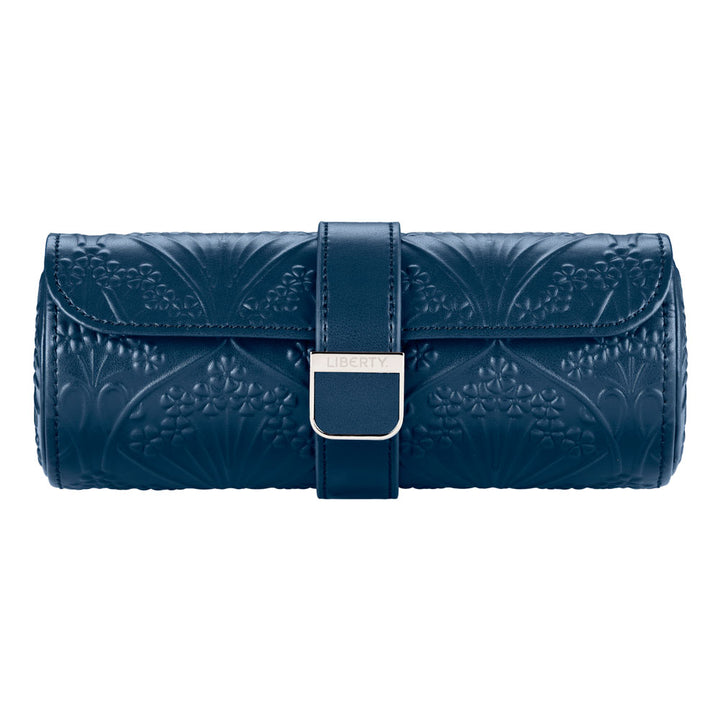 WOLF X LIBERTY All Over Ianthe Navy Triple Watch Roll