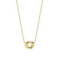 Ti Sento Yellow Gold Plated Black Cubic Zirconia Entwined Circle Necklace 3915BY - Michael Jones Jeweller