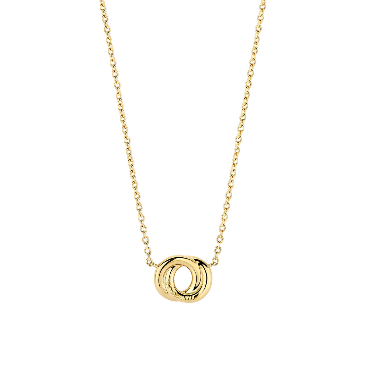 Ti Sento Yellow Gold Plated Black Cubic Zirconia Entwined Circle Necklace 3915BY - Michael Jones Jeweller