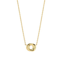 Ti Sento Yellow Gold Plated Black Cubic Zirconia Entwined Circle Necklace 3915BY