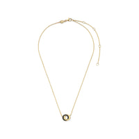 Ti Sento Yellow Gold Plated Black Cubic Zirconia Entwined Circle Necklace 3915BY