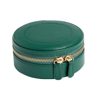 WOLF Sophia Forest Green Round Mini Zip Case - Michael Jones Jeweller