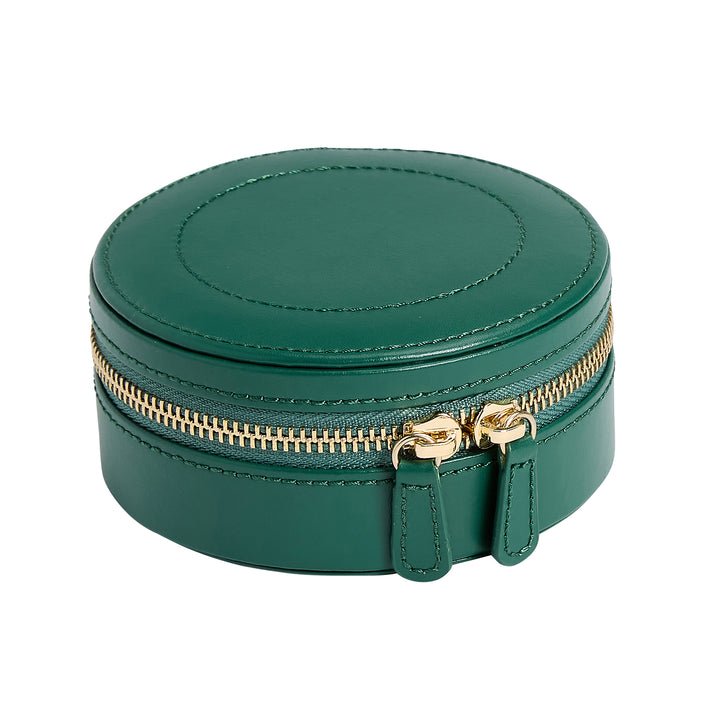 WOLF Sophia Forest Green Round Mini Zip Case - Michael Jones Jeweller