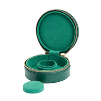 WOLF Sophia Forest Green Round Mini Zip Case - Michael Jones Jeweller