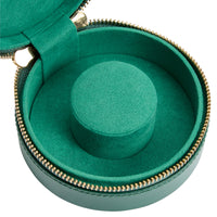 WOLF Sophia Forest Green Round Mini Zip Case - Michael Jones Jeweller