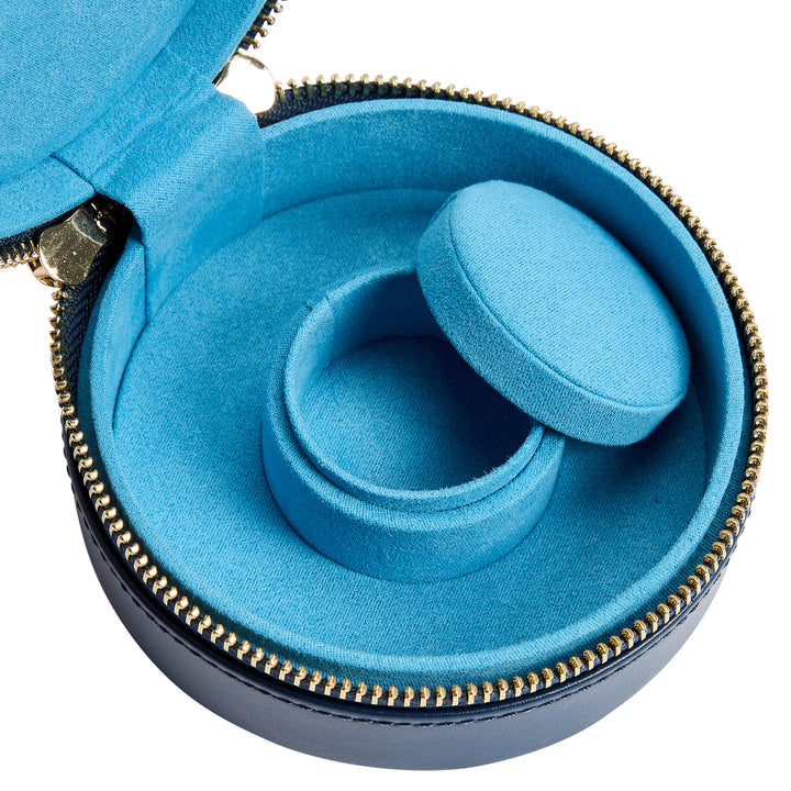 WOLF Sophia Indigo Round Mini Zip Case - Michael Jones Jeweller