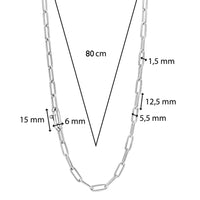 Ti Sento Silver Oval Link Chain 3947ZI/80