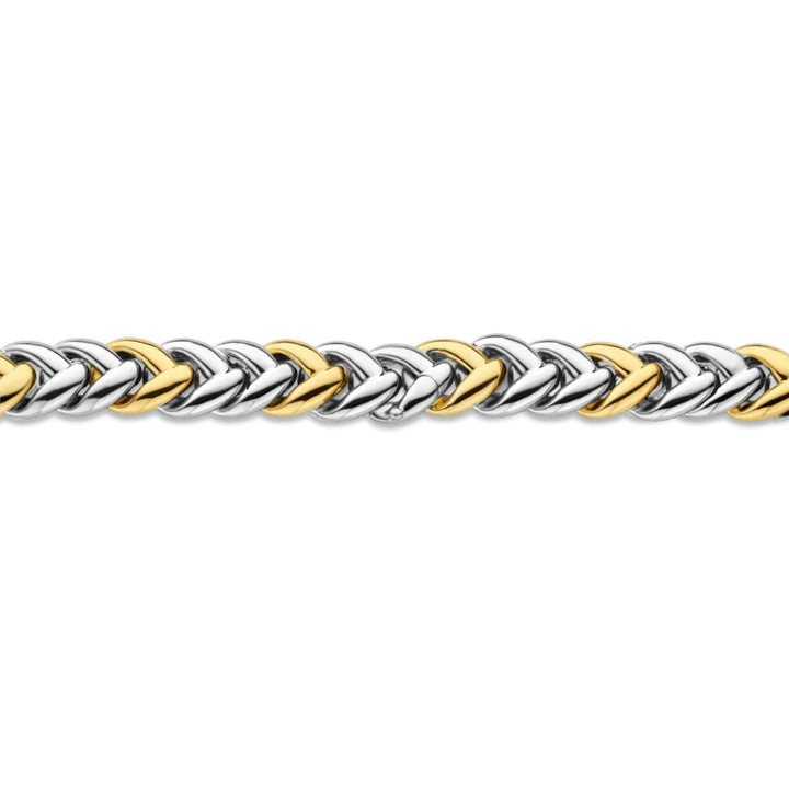 Ti Sento Yellow Gold Plaited Braided CZ Necket 3989ZY/42