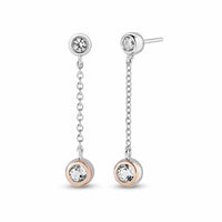 Clogau® Celebration Sterling Silver Drop Chain Earrings with Topaz 3SCEL846 - Michael Jones Jeweller