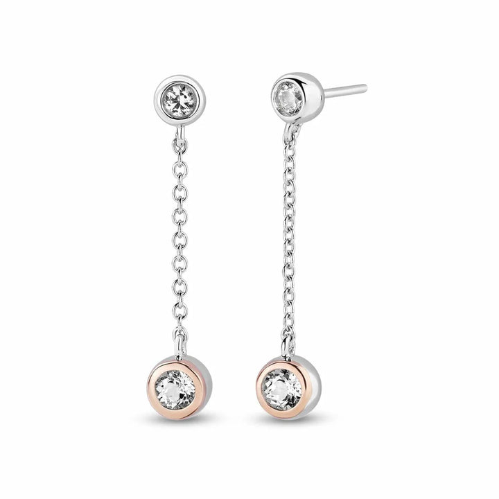 Clogau® Celebration Sterling Silver Drop Chain Earrings with Topaz 3SCEL846