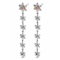 Clogau Nature's Wonder Sterling Silver Daffodil Drop-Hoop Earrings 3SDAF830 - Michael Jones Jeweller