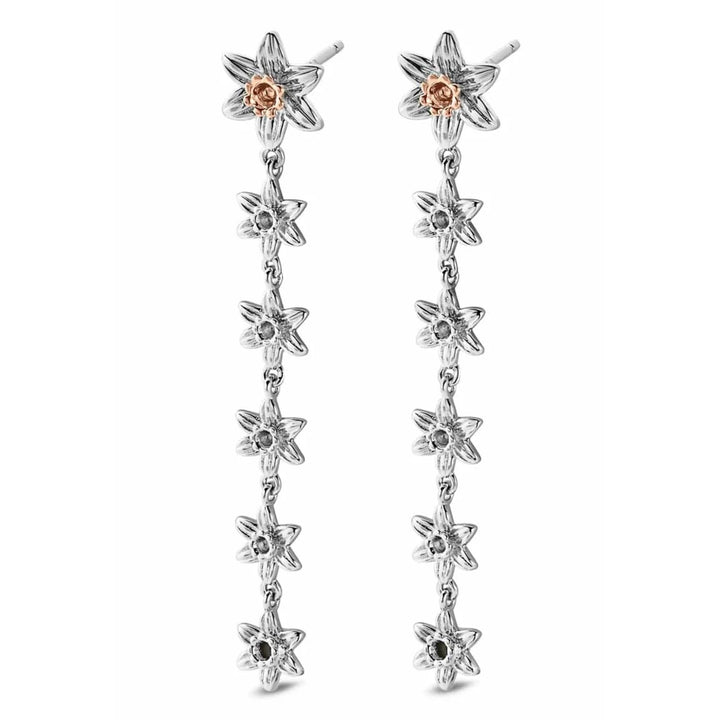 Clogau Nature's Wonder Sterling Silver Daffodil Drop-Hoop Earrings 3SDAF830