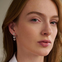 Clogau Nature's Wonder Sterling Silver Daffodil Drop-Hoop Earrings 3SDAF830 - Michael Jones Jeweller