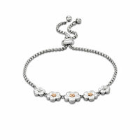 Clogau Nature's Wonder Sterling Silver Forget-Me-Not Adjustable Bracelet 3SFMN904 - Michael Jones Jeweller
