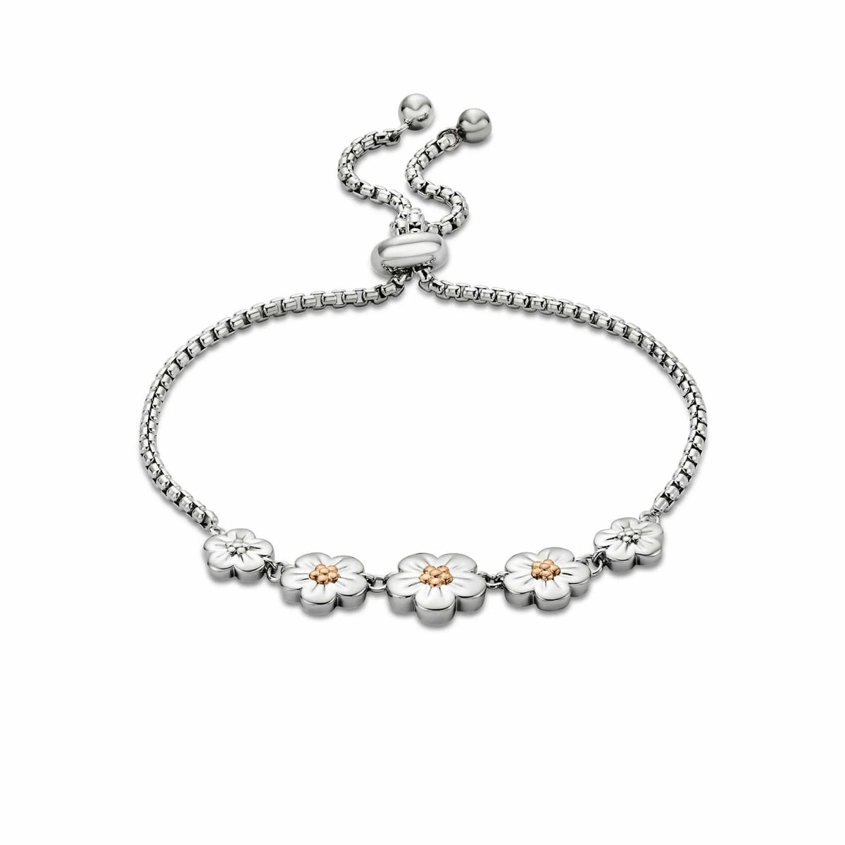 Clogau Nature's Wonder Sterling Silver Forget-Me-Not Adjustable Bracelet 3SFMN904 - Michael Jones Jeweller