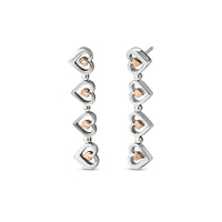 Clogau Tree of Life® Sterling Silver Heart Drop-Stud Earrings