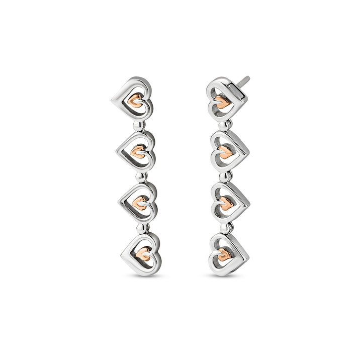 Clogau Tree of Life® Sterling Silver Heart Drop-Stud Earrings