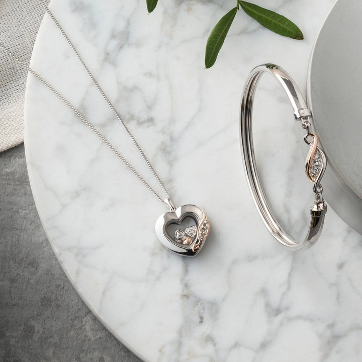 Clogau Past Present Future® Sterling Silver Heart Inner Charm Pendant with Topaz 3SICLP19