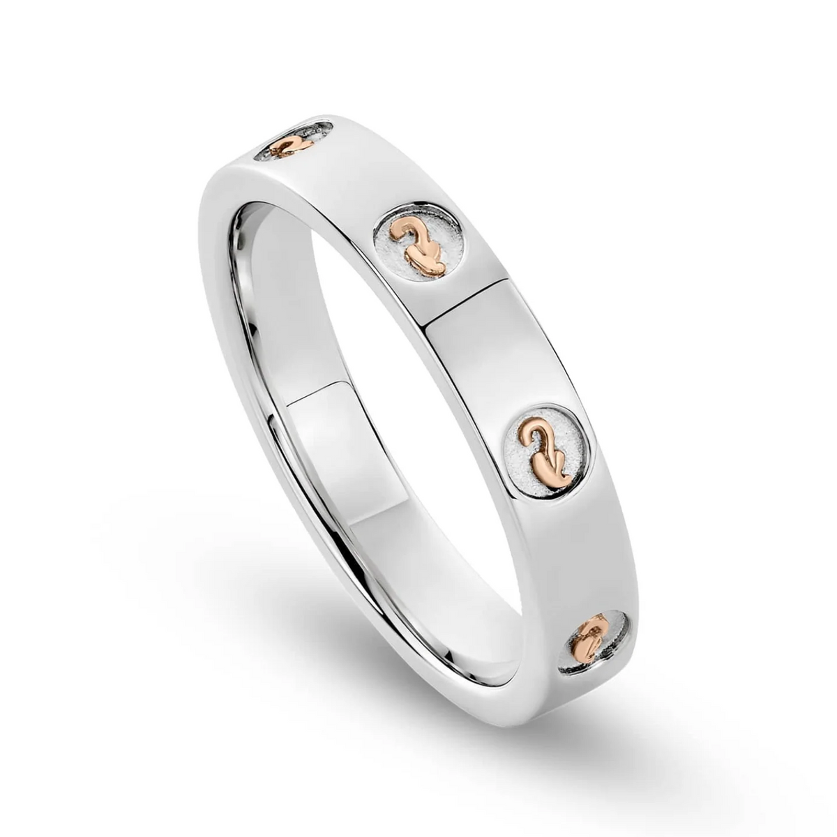 Clogau Insignia Sterling Silver Slim Band Ring 3SINS839 (N) - Michael Jones Jeweller
