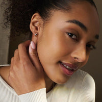 Sterling Silver & Rose Gold Royal Oak Leaf Acorn Stud Earrings