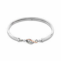 Clogau Past Present Future® Sterling Silver Bangle with Topaz 3SPPFBG - Michael Jones Jeweller