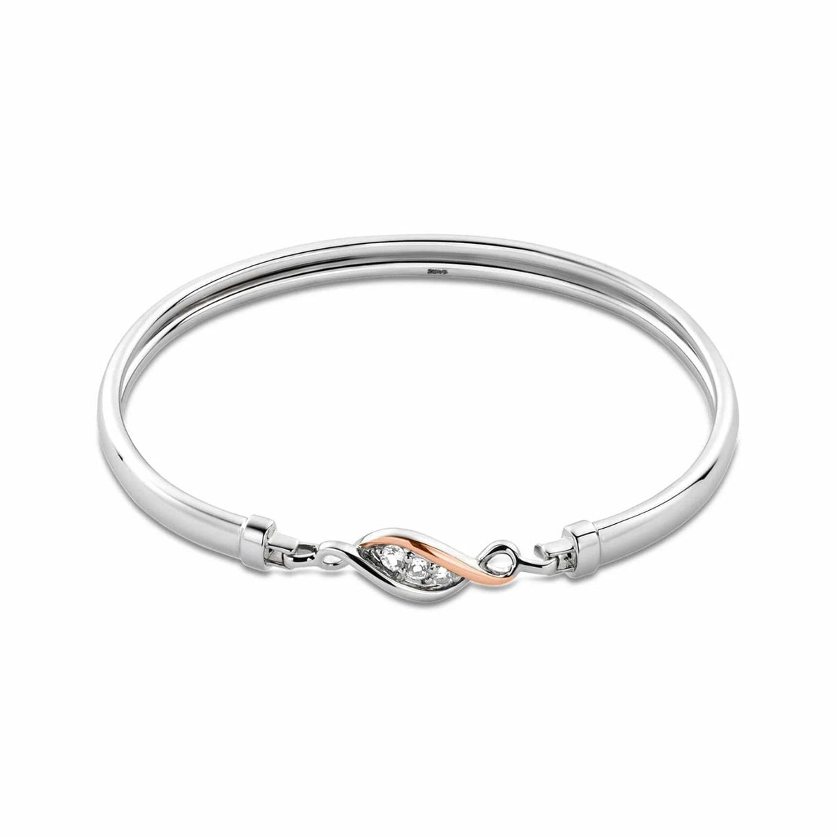 Clogau Past Present Future® Sterling Silver Bangle with Topaz 3SPPFBG - Michael Jones Jeweller