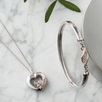 Clogau Past Present Future® Sterling Silver Bangle with Topaz 3SPPFBG - Michael Jones Jeweller