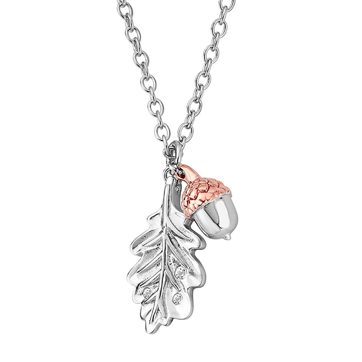 Clogau Royal Clogau® Sterling Silver Oak Leaf Pendant with Topaz 3SROKDP - Michael Jones Jeweller