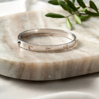 Clogau Insignia Sterling Silver Bangle 3STOLMNBG1 - Michael Jones Jeweller