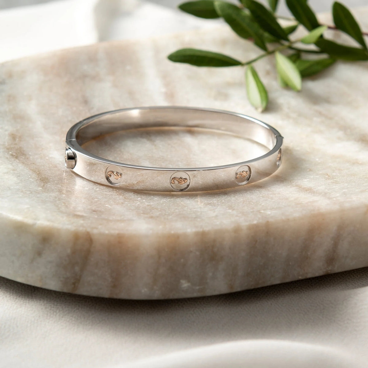 Clogau Insignia Sterling Silver Bangle 3STOLMNBG1 - Michael Jones Jeweller