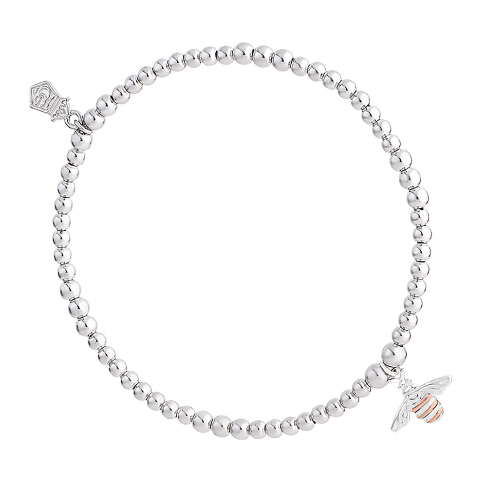 Clogau Nature's Wonder Sterling Silver Honey Bee Affinity Bracelet 3SBB15S - Michael Jones Jeweller
