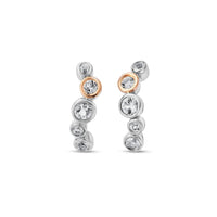 Clogau® Celebration Sterling Silver Curved Stud Earrings with Topaz 3SCEL931