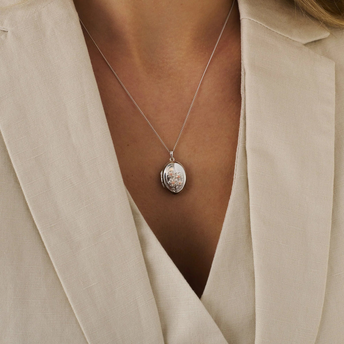 Clogau Nature's Wonder Sterling Silver Forget-Me-Not Locket 3SFMN907 - Michael Jones Jeweller