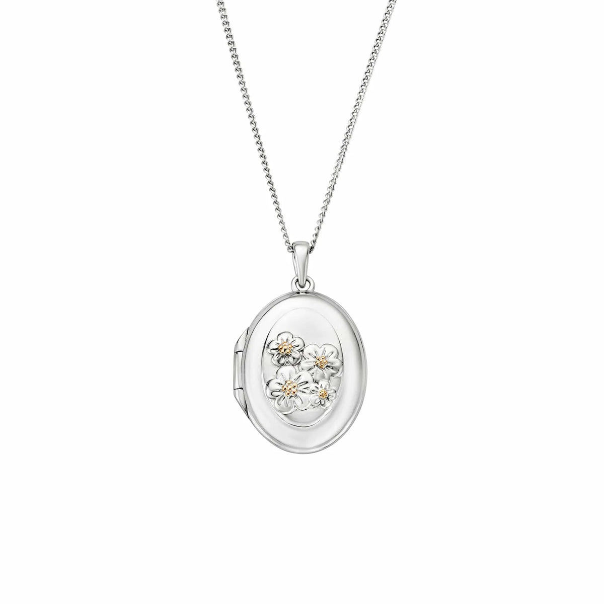 Clogau Nature's Wonder Sterling Silver Forget-Me-Not Locket 3SFMN907 - Michael Jones Jeweller