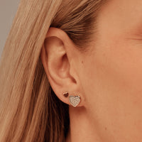Clogau Forever Yours Sterling Silver Love Heart Earrings with Swarovski® Zirconia 3SFYO995
