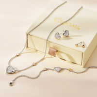 Clogau Forever Yours Sterling Silver Love Heart Earrings with Swarovski® Zirconia 3SFYO995