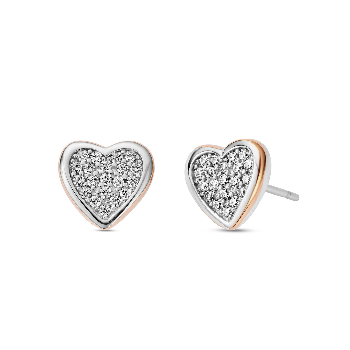 Clogau Forever Yours Sterling Silver Love Heart Earrings with Swarovski® Zirconia 3SFYO995 - Michael Jones Jeweller