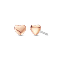 Clogau Forever Yours Sterling Silver & 9ct Rose Gold Love Heart Stud Earrings 3SFYO996