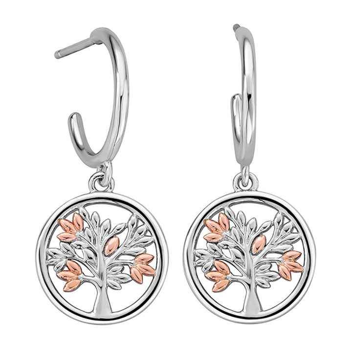 Clogau Tree of Life® Sterling Silver Drop Earrings 3SNTLCDE - Michael Jones Jeweller
