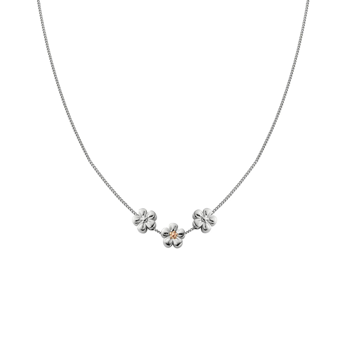 Clogau Nature's Wonder Sterling Silver Forget-Me-Not Adjustable Necklace 3SNWO960 - Michael Jones Jeweller