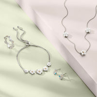 Clogau Nature's Wonder Sterling Silver Forget-Me-Not Adjustable Necklace 3SNWO960
