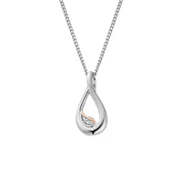 Clogau Past Present Future® Sterling Silver Twist Pendant with Topaz 3SPPF963 - Michael Jones Jeweller