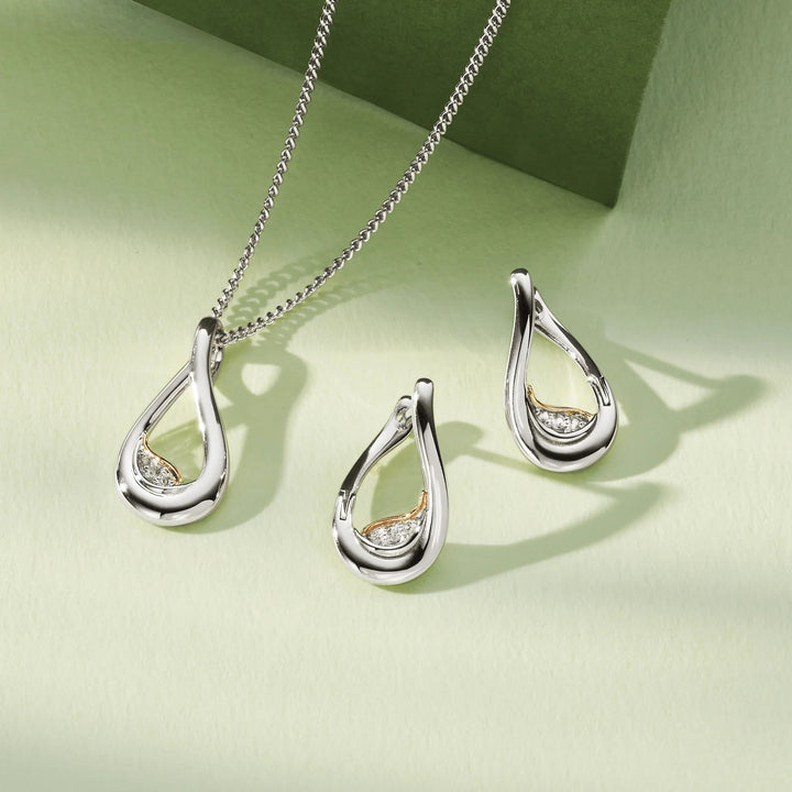 Clogau Past Present Future® Sterling Silver Curve Stud Earrings with Topaz 3SPPF964