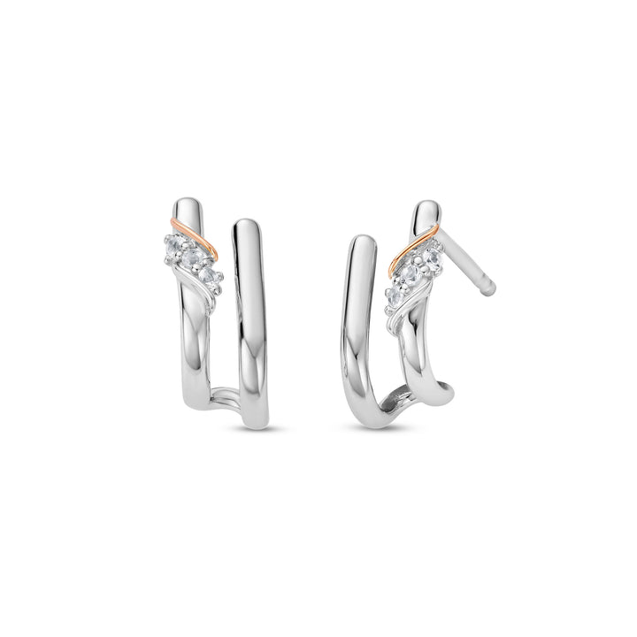 Clogau Past Present Future® Sterling Silver Curve Stud Earrings with Topaz 3SPPF964