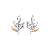 Clogau Royal Clogau® Sterling Silver Leaf Stud Earrings with Topaz 3SROY929
