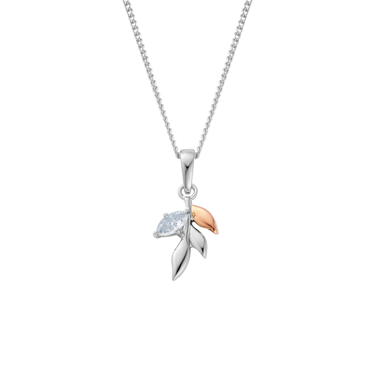 Clogau Royal Clogau® Sterling Silver Leaf Pendant with Topaz 3SROY973 - Michael Jones Jeweller
