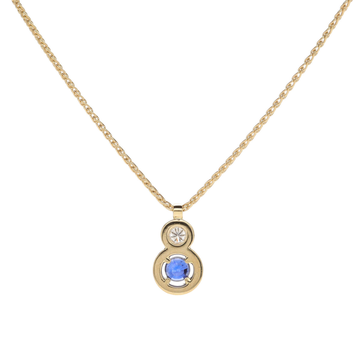Sapphire and Diamond 18ct Yellow Gold Necklace - Michael Jones Jeweller