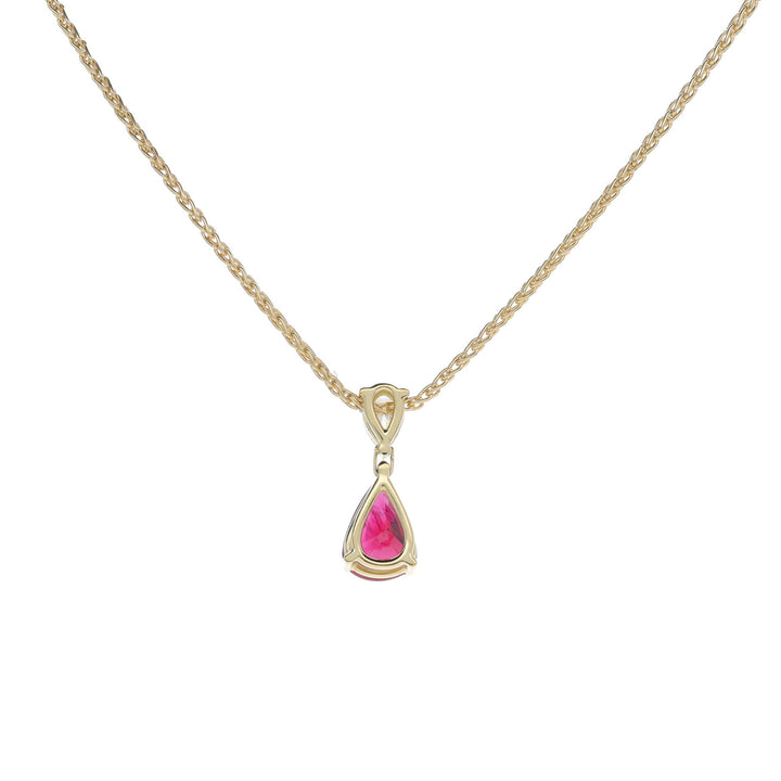 Ruby and Diamond 18ct Yellow Gold Pear Drop Necklace