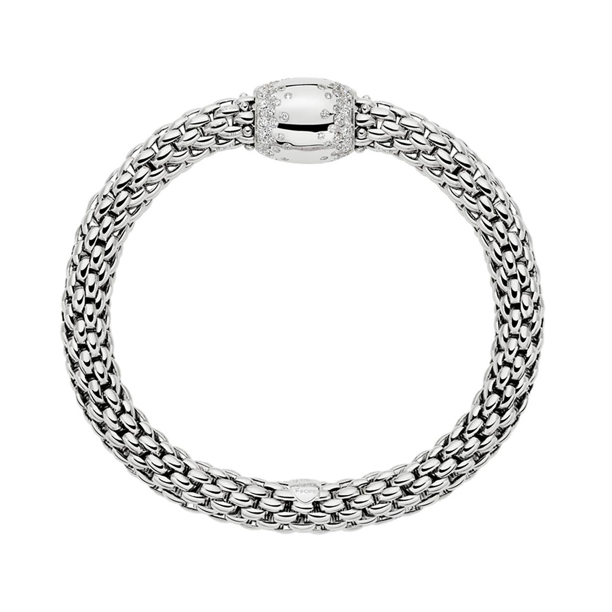 FOPE Flex'it Love Nest 18ct White Gold 1.07ct Diamond Set Bracelet Medium - Michael Jones Jeweller