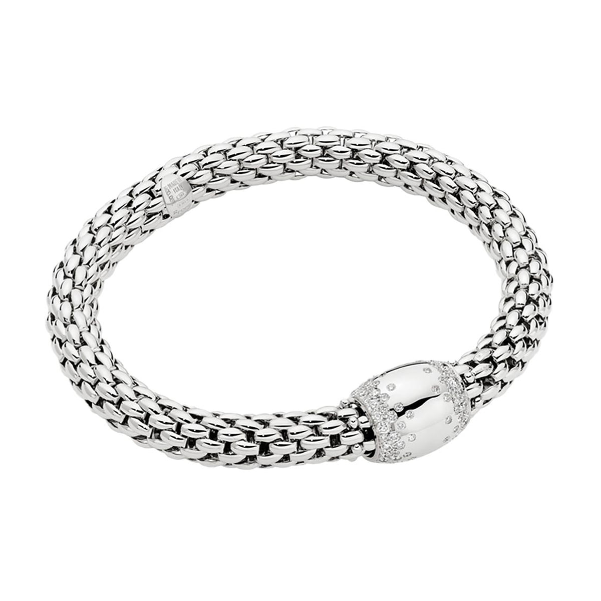 FOPE Flex'it Love Nest 18ct White Gold 1.07ct Diamond Set Bracelet Medium - Michael Jones Jeweller